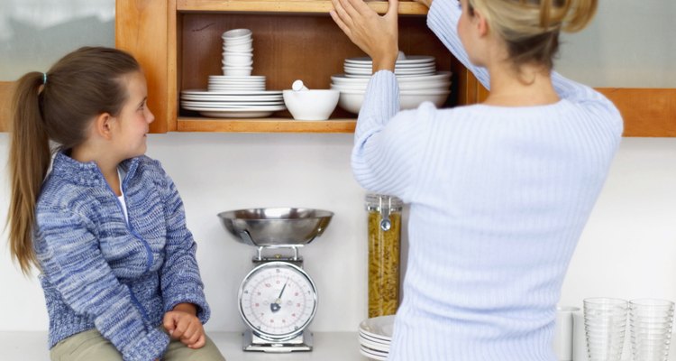 Kitchens with pine cabinets work well with light blue colour schemes