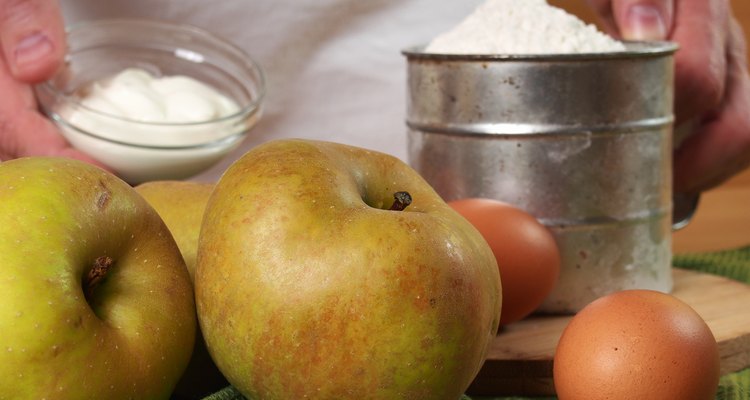 Ingredients to make apple pie. Making Apple Pie Tart Series.