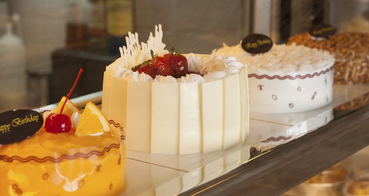 cake shop with a variety of cakes on display