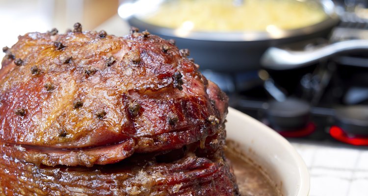 Spiral Cut Hickory Smoked Ham on Cooking Stove Top