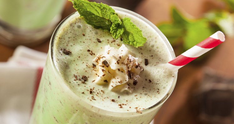 Cold Refreshing Mint Chocolate Chip MilkShake