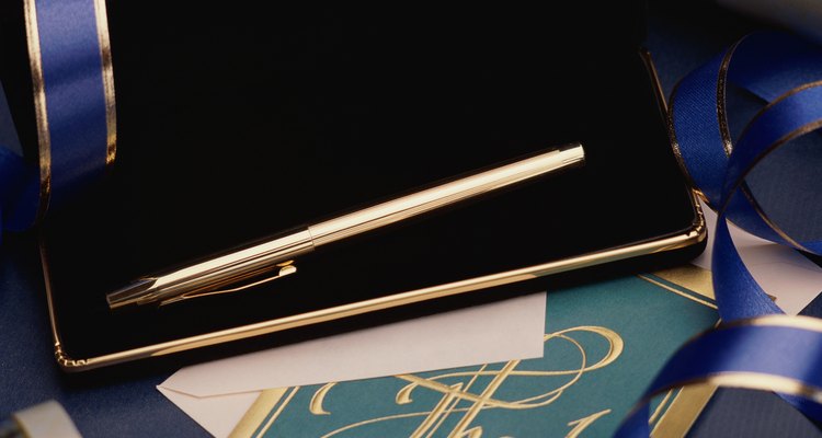 Gold pen in case and thank you card