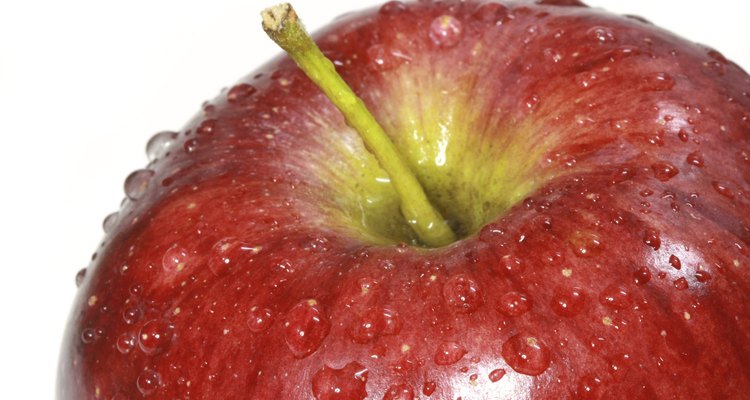 dew on red apple