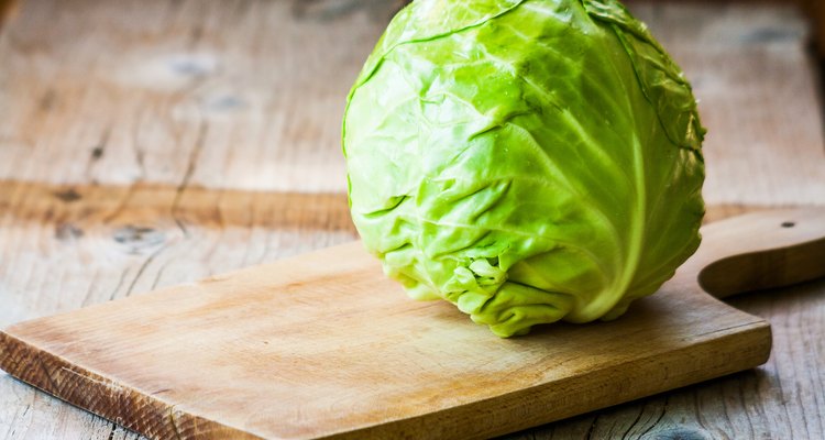 Fresh cabbage with water drops