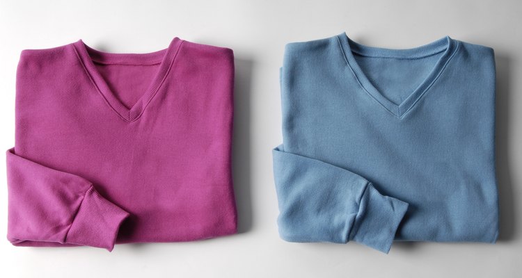 pink & blue folded sweaters
