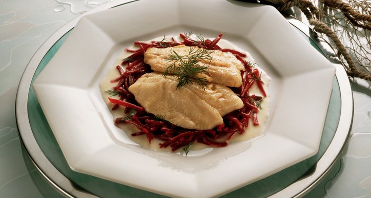 Trout Fillets with Red Beet Julienne