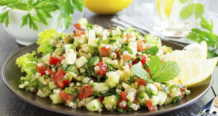 Tabbouleh salad with bulgur and parsley.