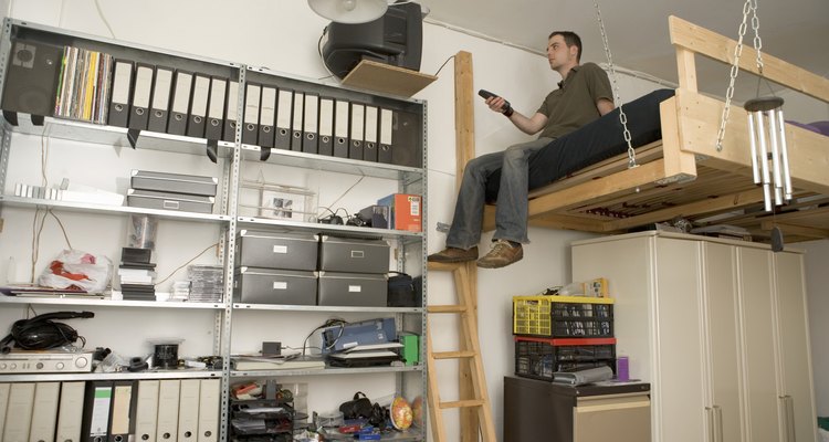 Loft beds are space savers in college dorms and residence halls,