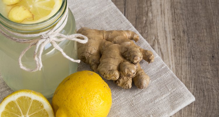 Lemon and Ginger Drink in a Jar