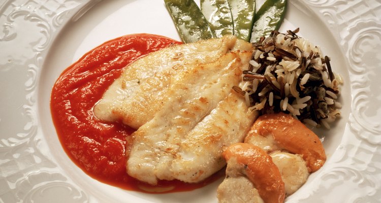 Fish Fillet with Wild Rice and Paprika Sauce