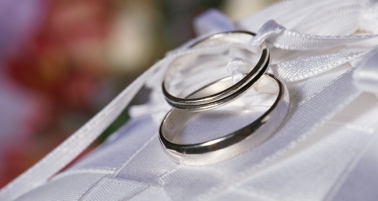 Wedding rings and ribbons