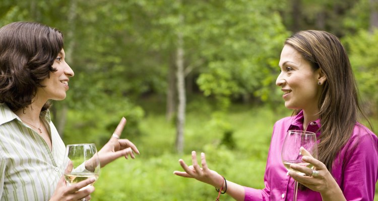  Hispanics at outdoor garden party at country home