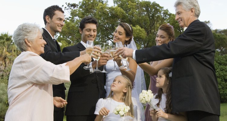 Family toasting at wedding