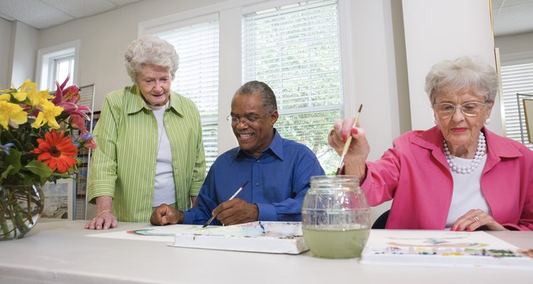 Many nursing home residents enjoy painting.