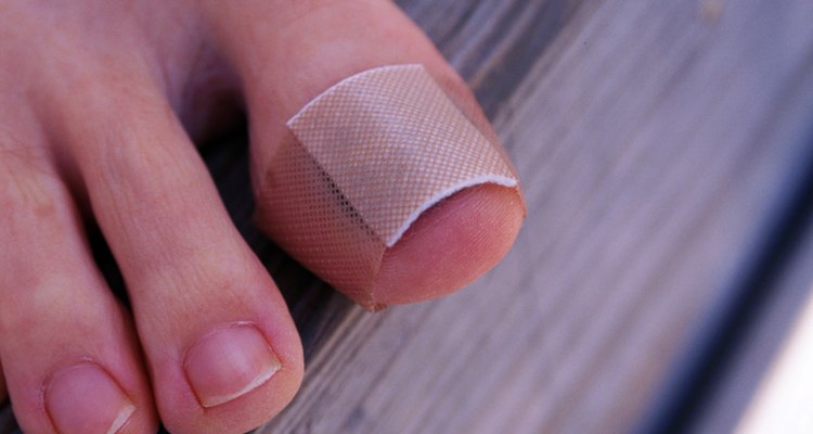 Close-up of toe with bandage