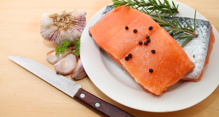 raw salmon fillets