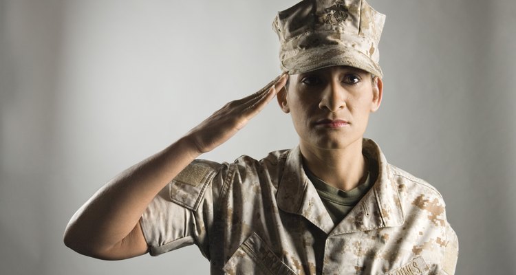 United States Marine saluting