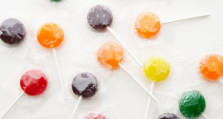 Cellophane resists over-adhering to the lollipop.