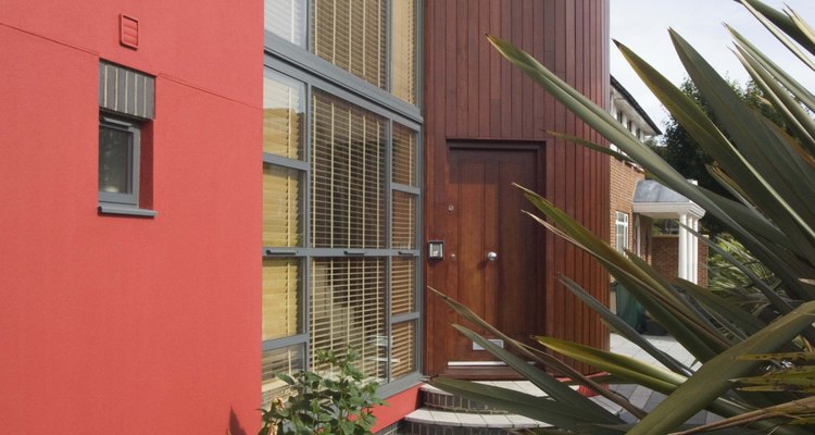 These minimalist windows with metal frames are classic examples of modern International architecture.