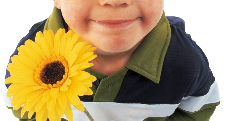 Crianças podem prensar flores para decorar marca-páginas