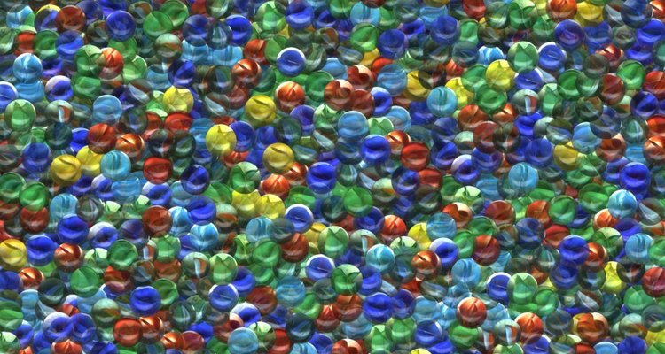 Marbles are made in many different colours.