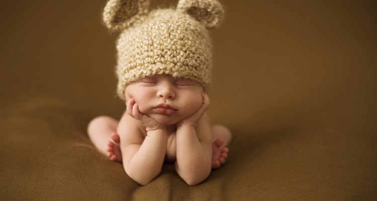 Baby sleeping with hat
