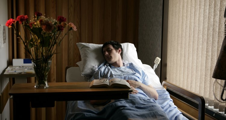 Man in a hospital bed