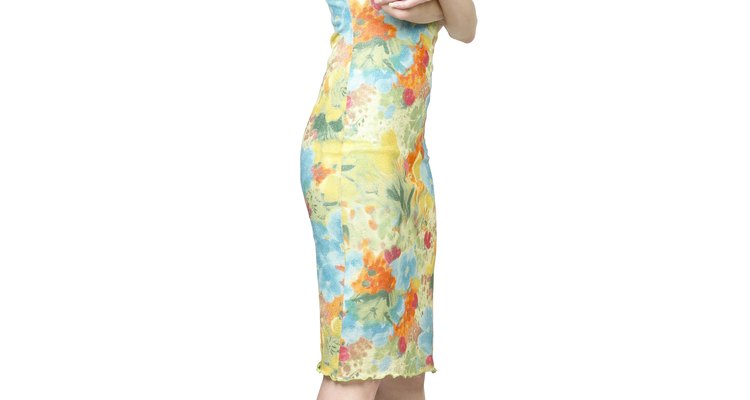 Woman In Colorful Floral Sundress