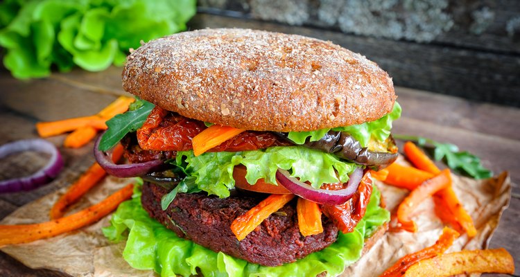 Beetroot lentil vegan burger