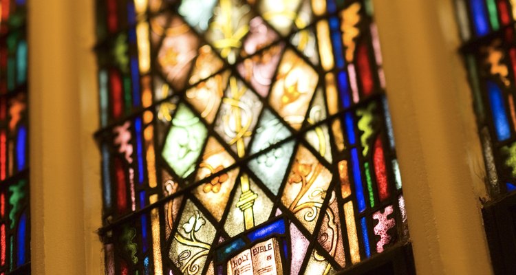 Church windows often feature intricate stained glass designs
