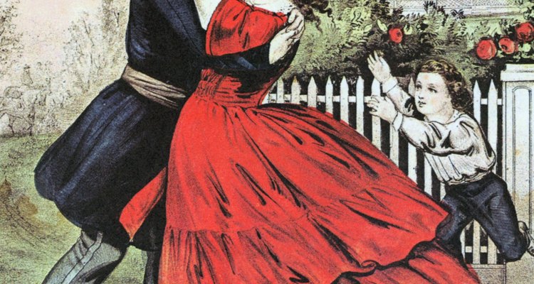 Los vestidos de noche eran elaborados en los años 1860 en Estados Unidos.