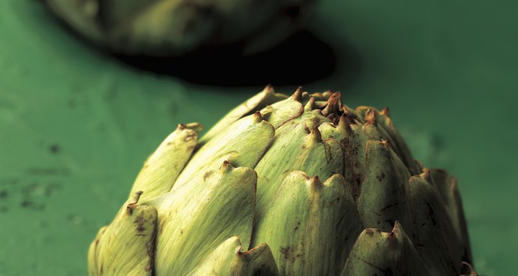 close-up of artichokes