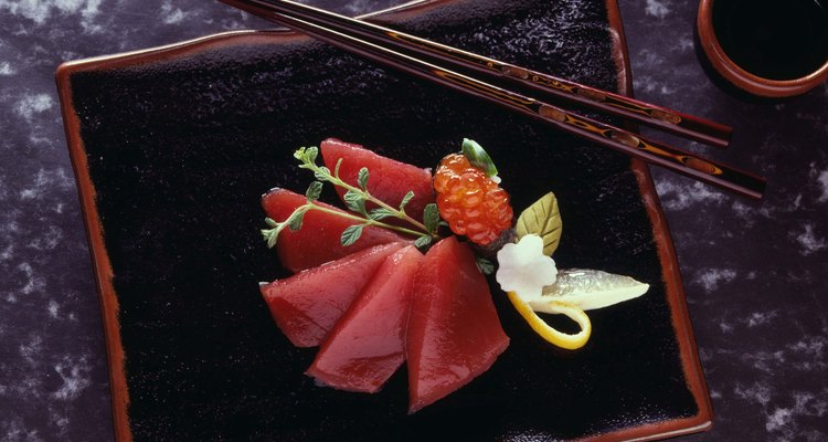 El sashimi crea una presentación hermosa.