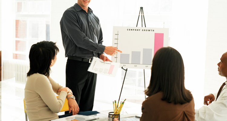 Exibição do crescimento de lucros de uma empresa