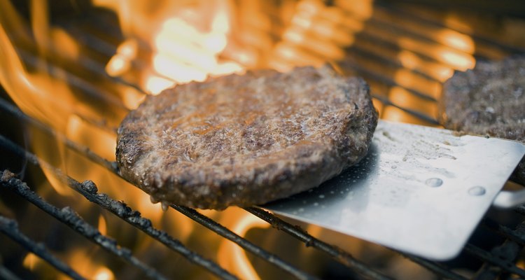 Hamburger on grill