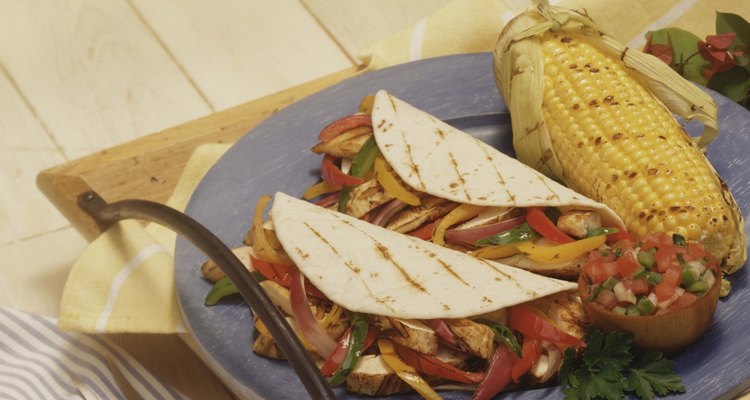 Fajitas with grilled salsa