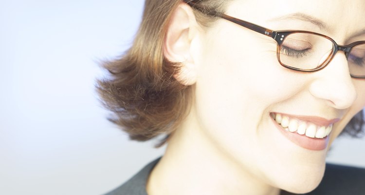 Smiling woman with eyeglasses