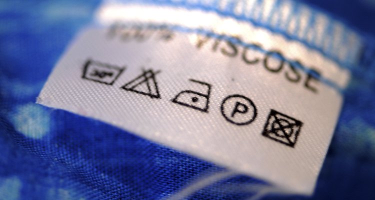 Close-up of a fabric care tag