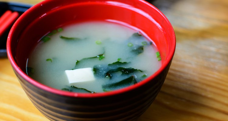 Close up of Miso soup, Japanese Food