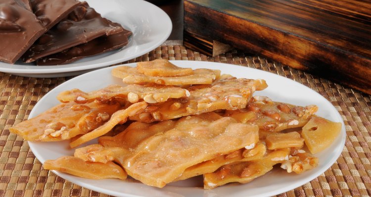 Plate of peanut brittle