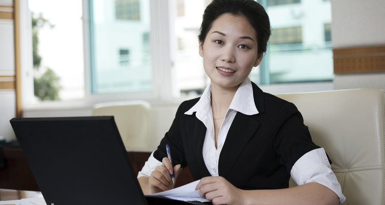 Businesswoman  use the computer