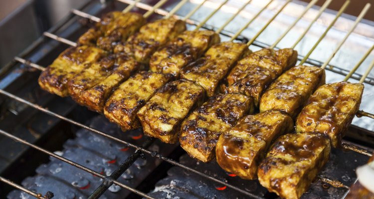 Barbecue  stinky tofu at night street market(vegan)