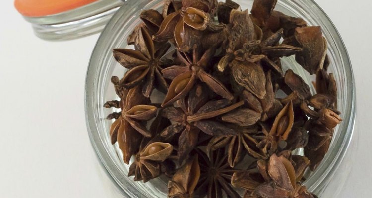 Star anise in a glass jar