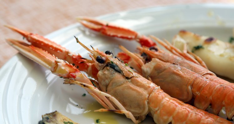 grilled fish with prawns