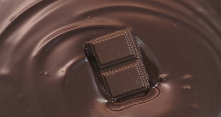 pieces of melted chocolate