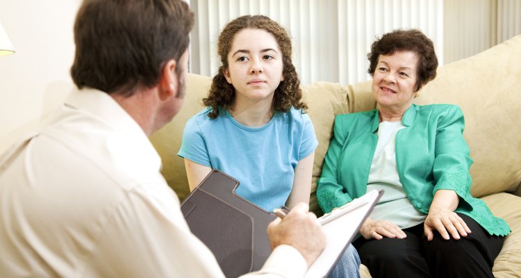 Teen and Mom Meet Psychologist