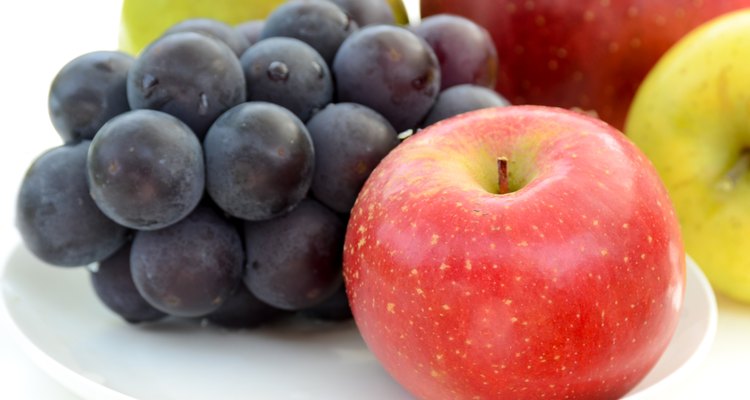 autumn fruits in white background