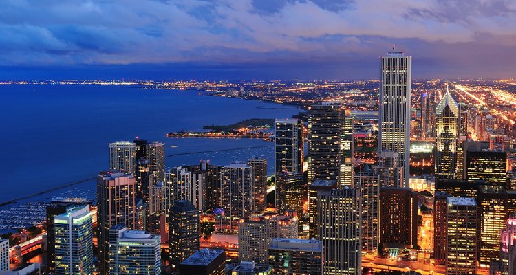 Chicago skyline panorama aerial view