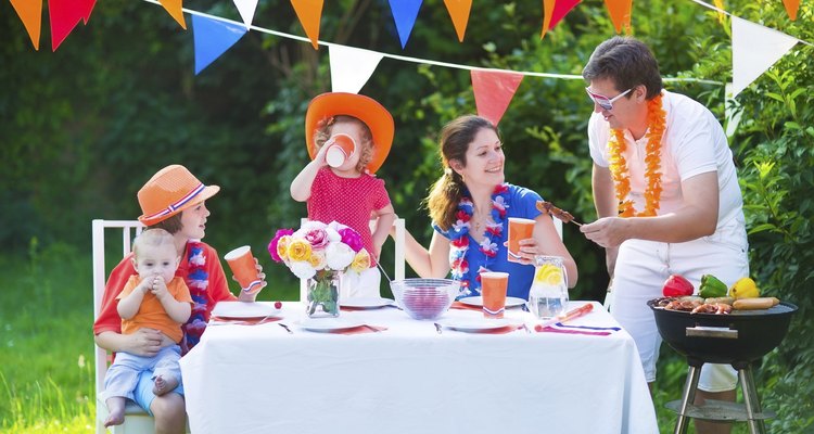 Dutch family having grill party