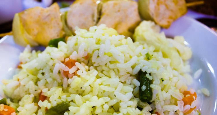 Rice with chicken and greens